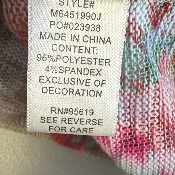 John Paul Richard Summer Sweater Size Large Open Knit Floral V Neck Tassel NEW - Picture 5 of 7